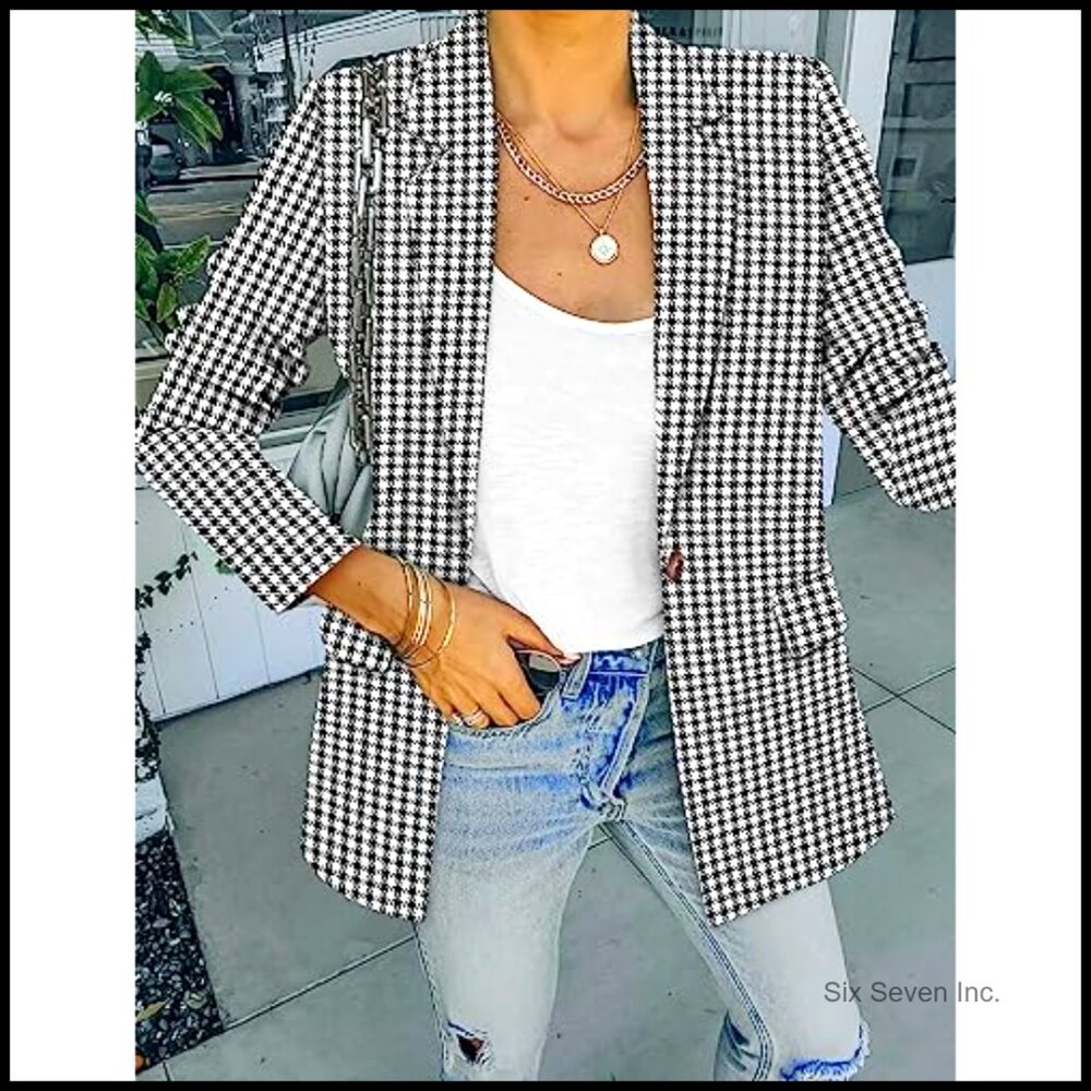 Polyester Blazer With Lined Professional Work Sui… - image 4